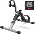 Pedal Exerciser Desk Exercise Bike Leg and Arm Exercise Bike with LCD Monitor Foldable and Portable(Black/Grey)