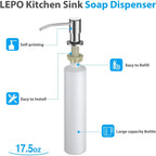 Buy now Built in Sink Soap Dispenser or Lotion Dispenser for Kitchen Sink Brushed Nickel Kitchen Sink Soap Dispenser Bar Sink Soap Dispenser with 17OZ Bottle at indiglob india