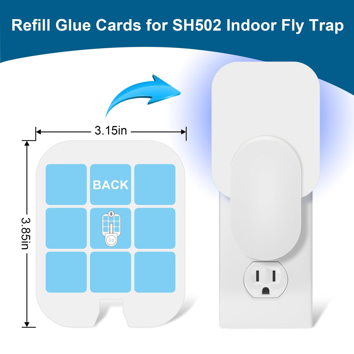 48 Pack Fly Trap Refill Glue Cards Compatible with Safer Home