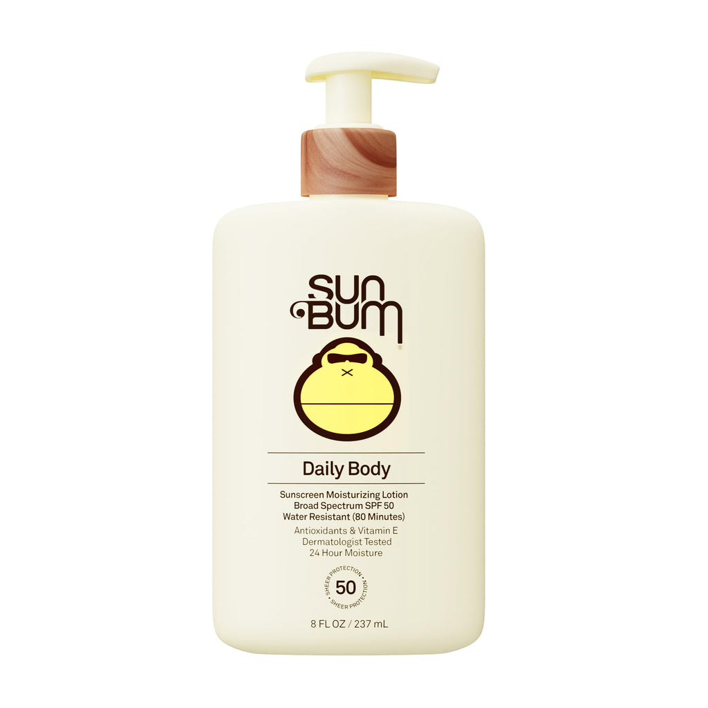 Sun Bum Daily SPF 50 Sunscreen Body Lotion - Broad Spectrum Moisturizing Sunscreen with Vitamin E - Vegan and Hawaii 104 Act Compliant (Without Octinoxate & Oxybenzone) - 8 oz (Pack of 2)