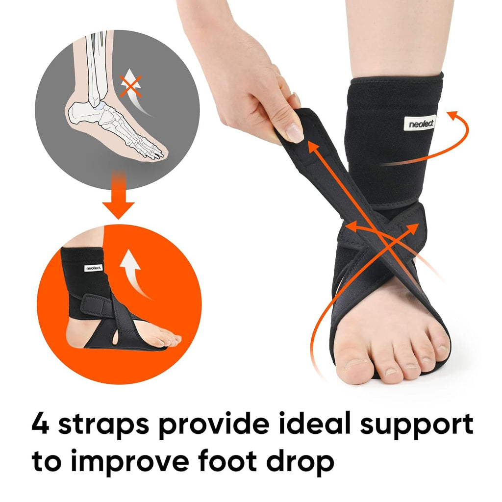 Buy now NEOFECT Drop Foot Brace - Adjustable AFO Ankle Brace for Walking & Stroke Recovery, Breathable Material for Ankle and Foot Support, Comfortable Design (Medium/Left) at indiglob india