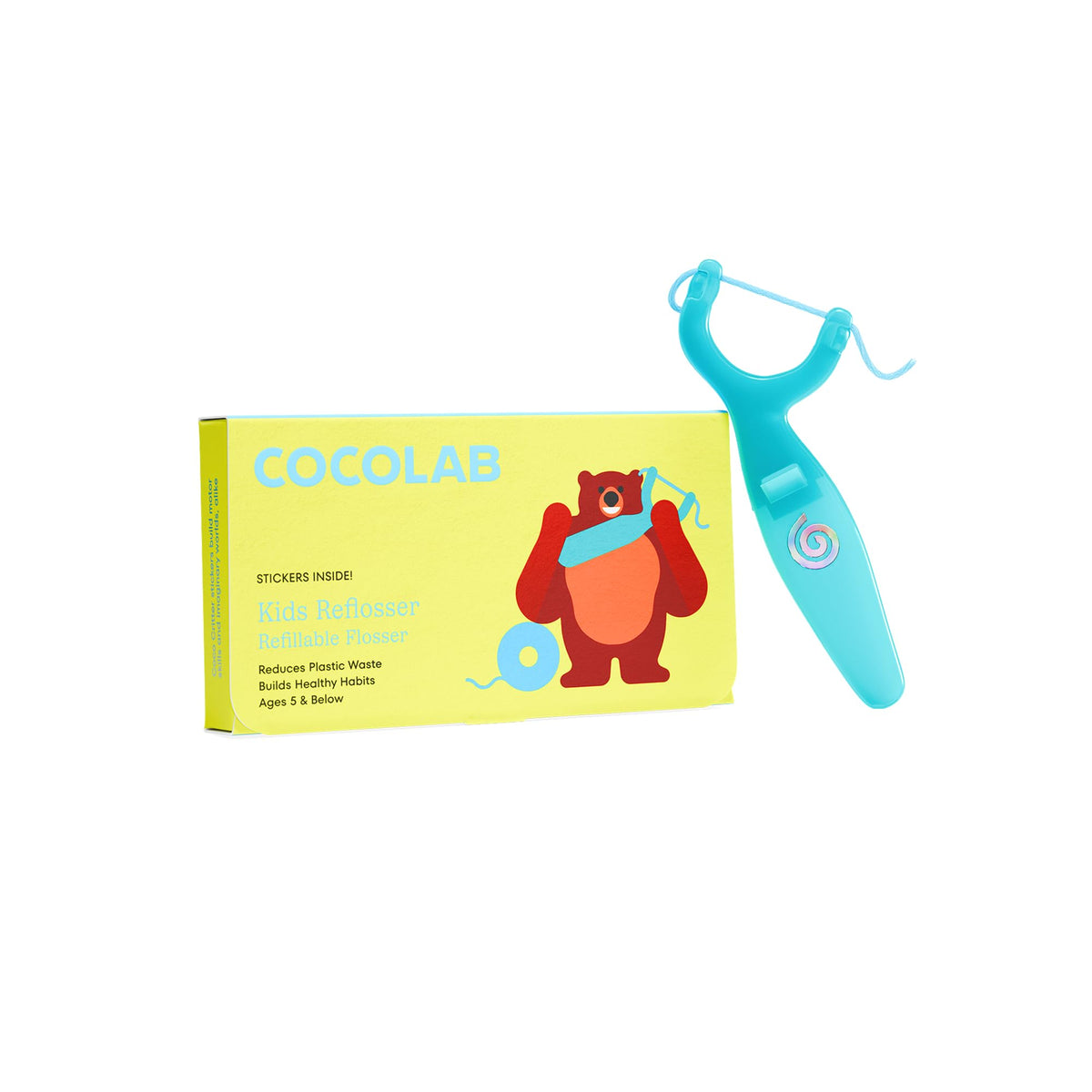 Kids Reflosser by COCOLAB, BPA-Free Floss Holder for Children, 1-Pack
