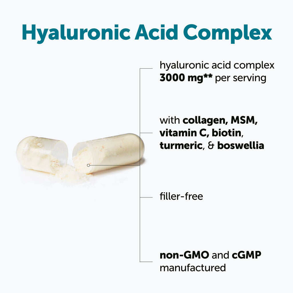 Hyaluronic Acid Complex 3000mg with Collagen & MSM, 240 Veg Capsules