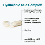 Hyaluronic Acid Complex 3000mg with Collagen & MSM, 240 Veg Capsules