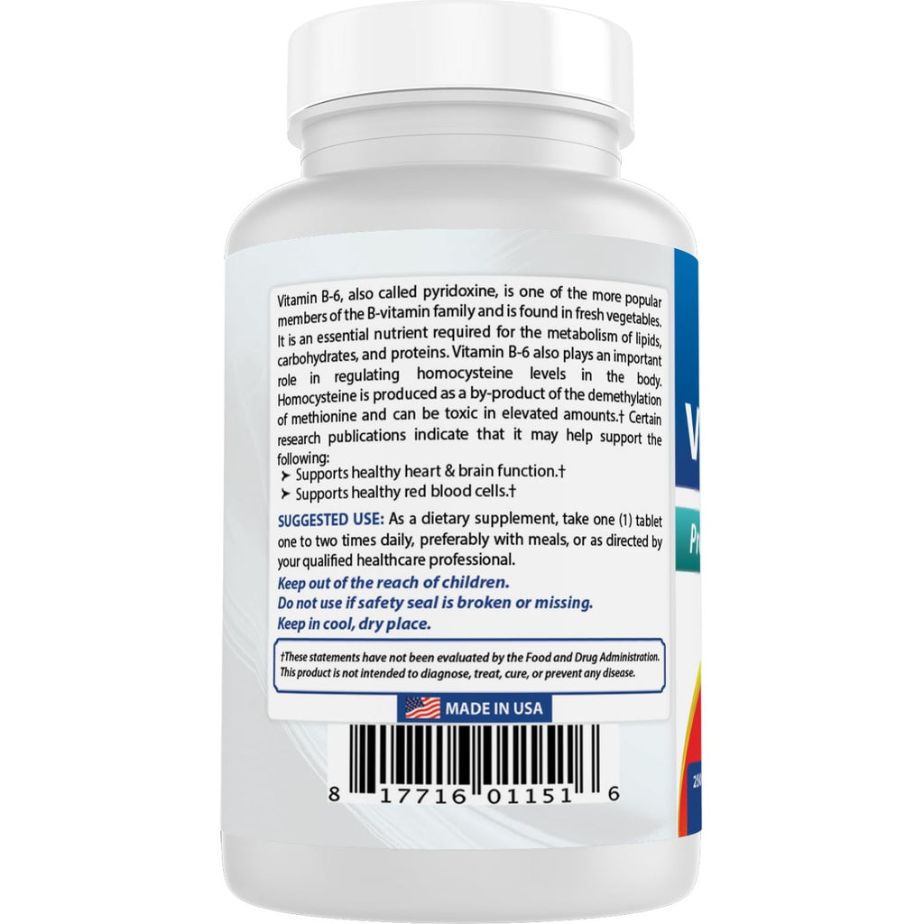 Best Naturals Vitamin B6 50 mg 250 Tablets