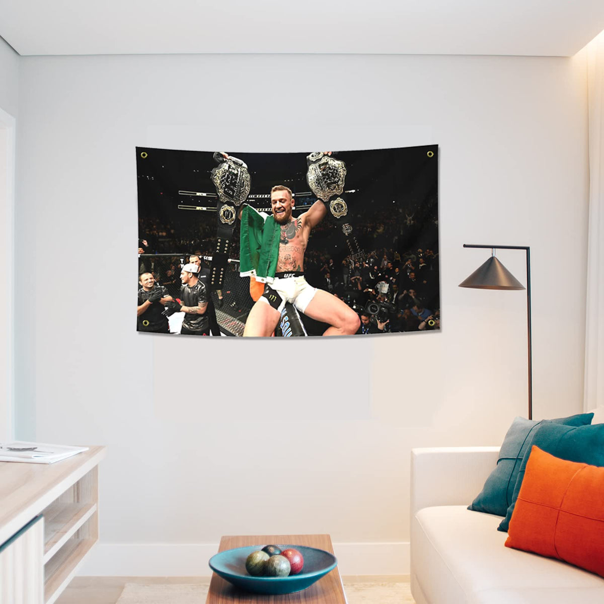 Conor McGregor Boxing Flag Funny Poster Durable Man Cave Wall Flag with Brass Grommets 3x5 Feet Tapestry for College Dorm Room Decor,Outdoor,Bedroom, Parties gifts, travel, filming,events,festivals..