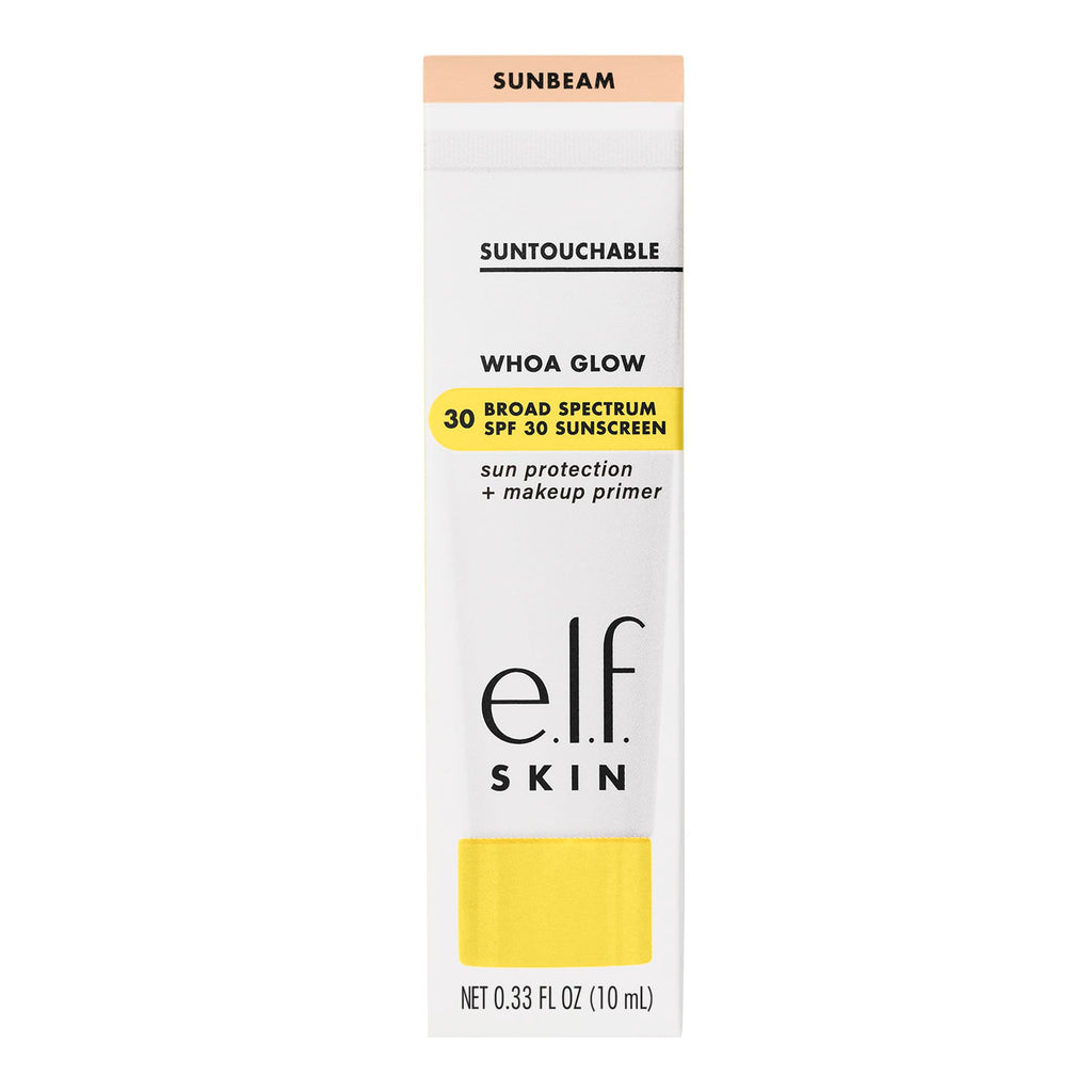 Buy now e.l.f. SKIN Suntouchable Whoa Glow SPF 30 Mini, Sunscreen & Makeup Primer For A Glowy Finish, Made With Hyaluronic Acid, Vegan & Cruelty-Free, Sunbeam at indiglob india