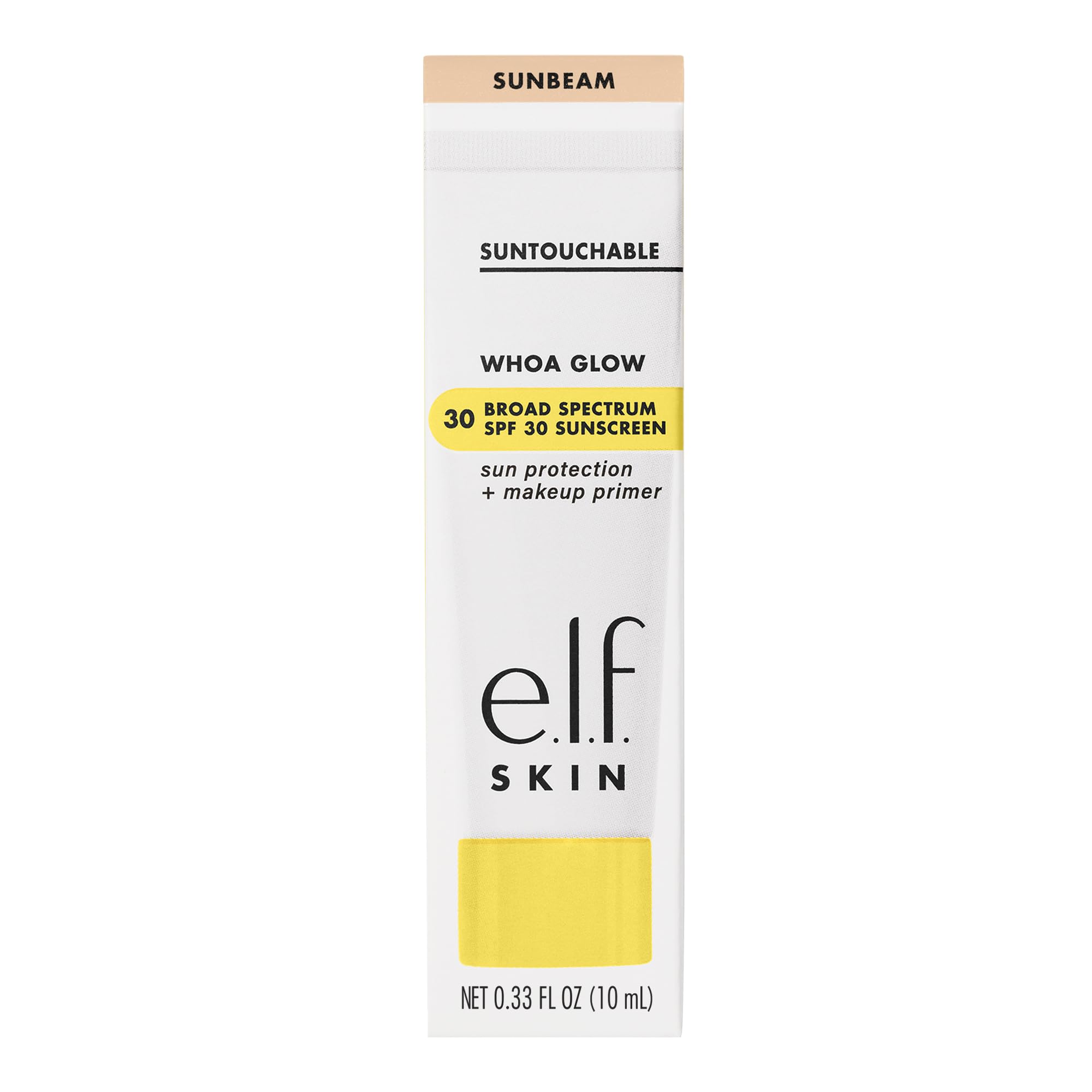 Buy now e.l.f. SKIN Suntouchable Whoa Glow SPF 30 Mini, Sunscreen & Makeup Primer For A Glowy Finish, Made With Hyaluronic Acid, Vegan & Cruelty-Free, Sunbeam at indiglob india