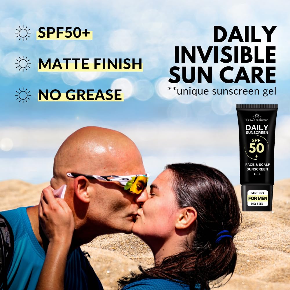 The Bald Brothers Bald Head Care | Daily SPF50 Invisible Sunscreen Gel