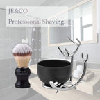 Buy now JEQUIL&CORENVEO Deluxe Shaving Kit for Men, 3 in 1 Shaving Set Includes Shaving Brush, Shaving Bowl, Razor & Brush Holder at indiglob india