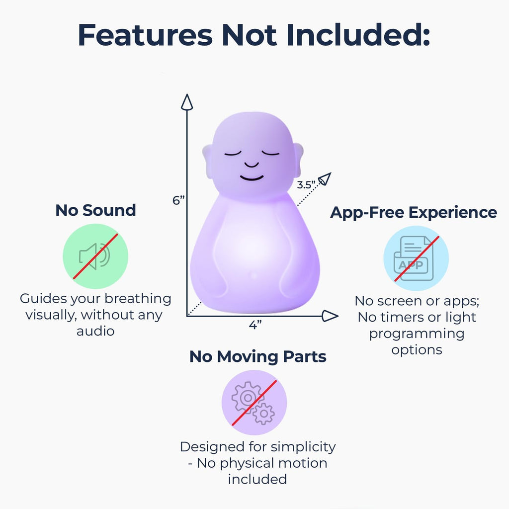 Buy now Mindsight 'Breathing Buddha' Guided Visual Meditation Tool for Mindfulness | Slow Your Breathing & Calm Your Mind for Stress & Anxiety Relief | Perfect for Adults & Kids | Relaxing Self Care Gift at indiglob india