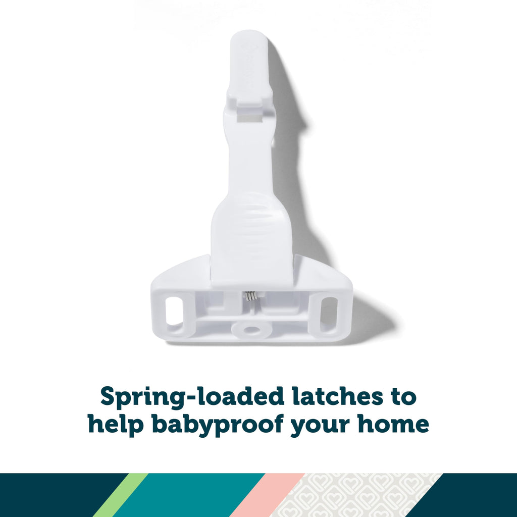 Safety 1st Spring-Loaded Cabinet & Drawer Latch, 10 Pack, White