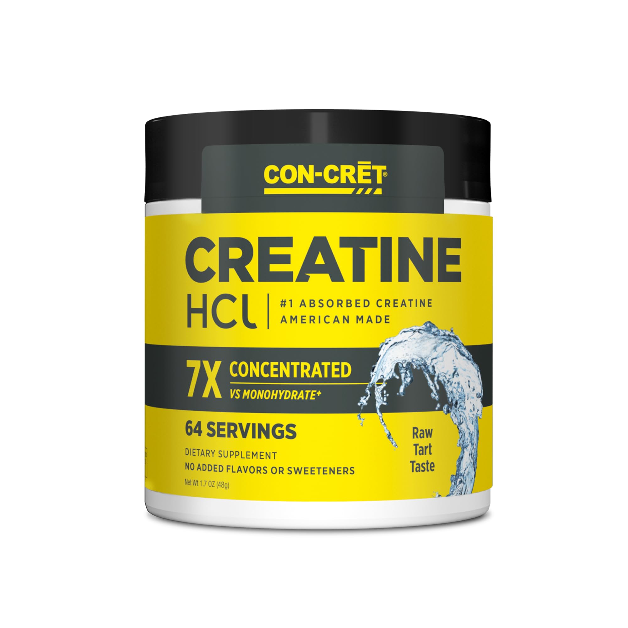 Buy now CON-CRET Creatine HCl Powder | Muscle, Cognitive, Cellular Energy Support | No Bloating or Cramps | USA Made & NSF Certified | Lemon Lime (64 Serving) at indiglob india