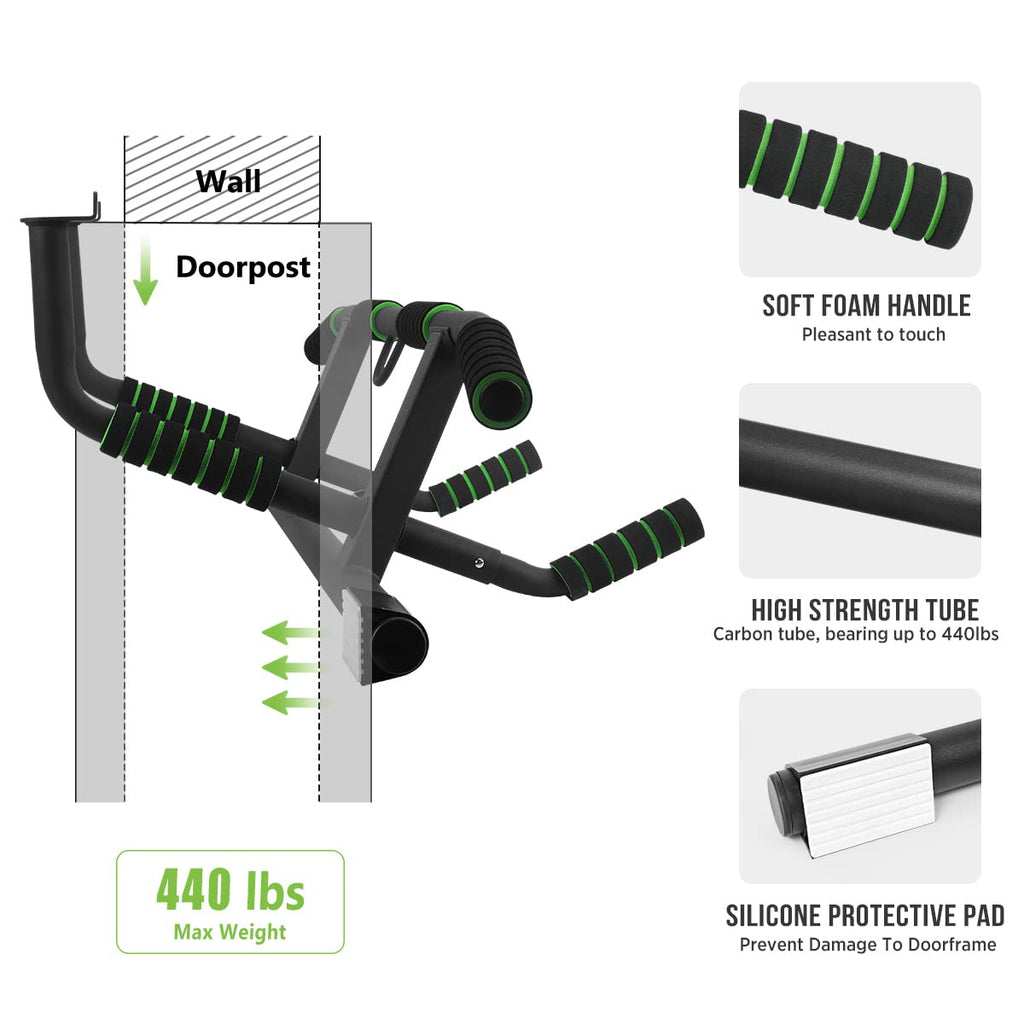 KAKICLAY 2026 Upgrade Multi-Grip Pull Up Bar with Smart Larger Hooks Technology - USA Original Patent, Designed, Shipped, Warranty