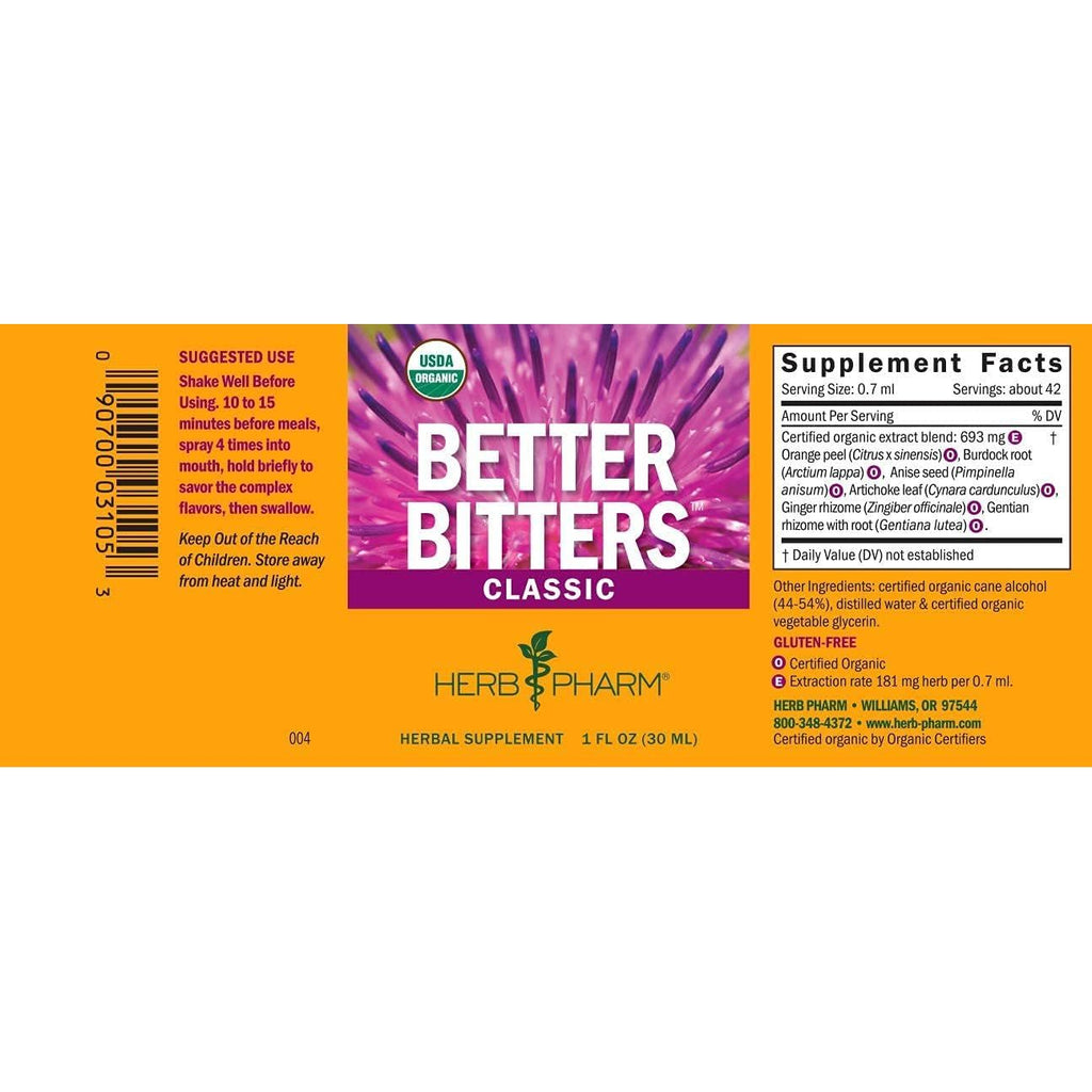 Buy now Herb Pharm Better Bitters Certified Organic Digestive Bitters, Classic, 1 Ounce at indiglob india