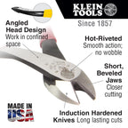 Buy now Klein Tools J2000-48 Pliers, Made in USA, Diagonal Cutting Pliers with Angled Head, Heavy-Duty to Cut ACSR, Screws, Nails, and most Hardened Wire, 8-Inch at indiglob india