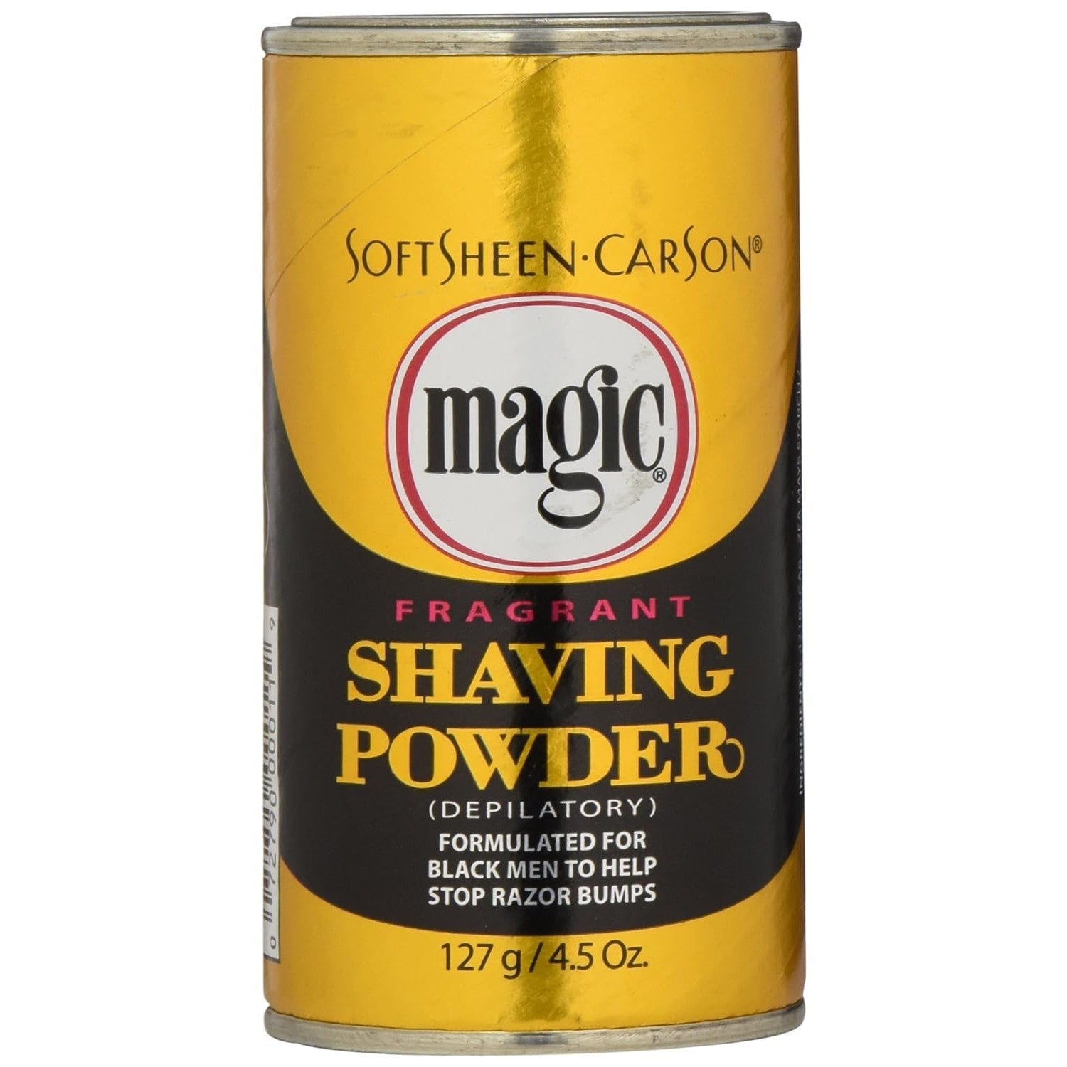 SoftSheen-Carson Magic Razorless Shaving for Men, Magic Shaving Powder with Fragrance, Coarse Textured Beards, Formulated for Black Men, Depilatory, Helps Stop Razor Bumps, Since 1901, 4.5 oz