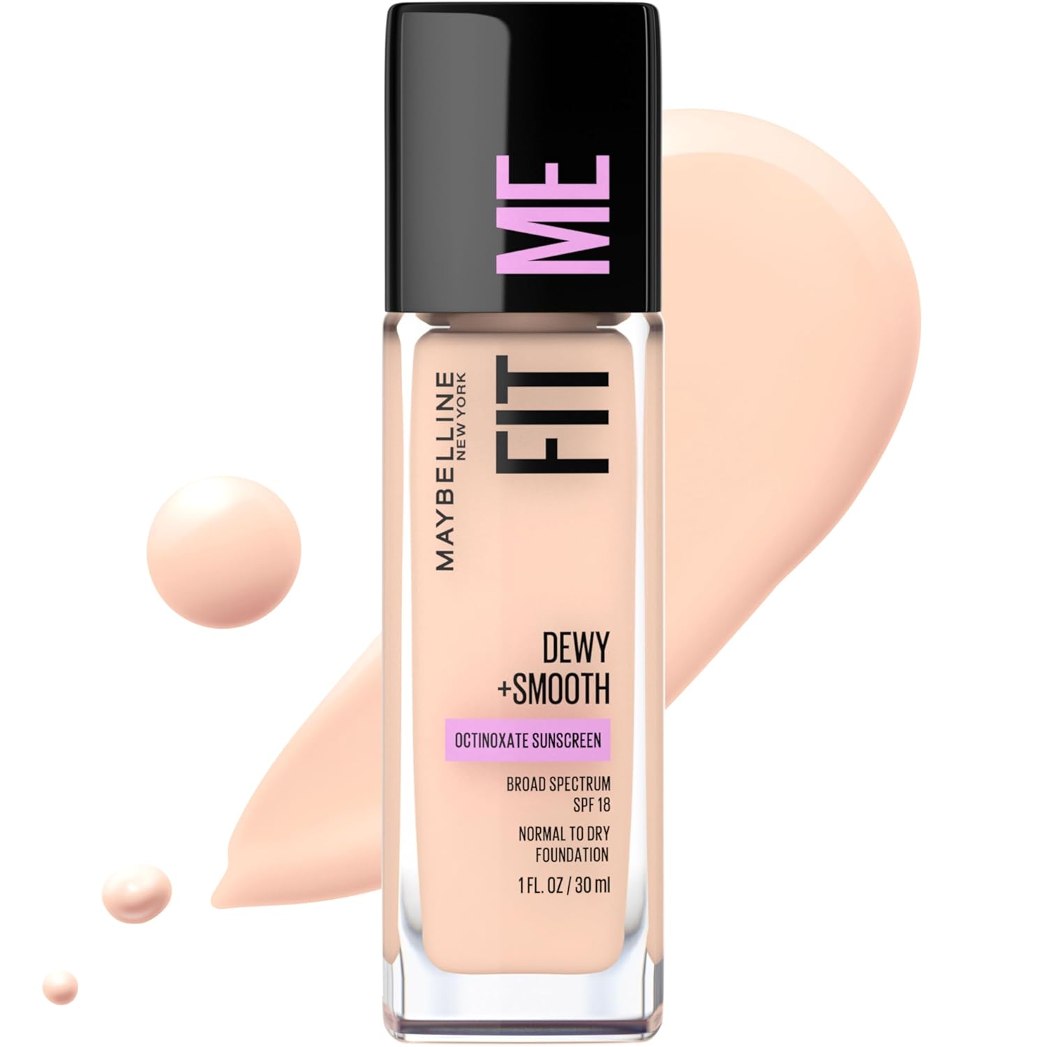 Buy now Maybelline Fit Me Dewy + Smooth Liquid Foundation Makeup, Fair Porcelain, 1 Count (Packaging May Vary) 105 FAIR IVORY 1 Fl Oz (Pack of 1) at indiglob india
