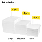 SUNCOLOR White Gift Boxes with Lids for Presents, 12 Pack Assorted