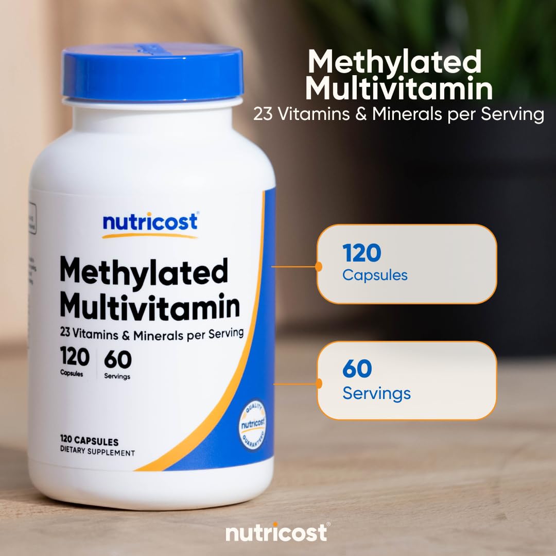 Nutricost Methylated Multivitamin 120 Capsules, 60 Servings | 23 Vitamin and Minerals Per Serving