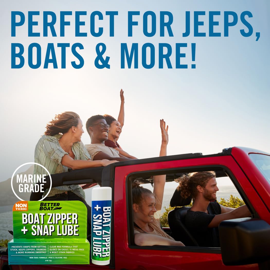 Zipper Wax Zip Lube, Marine Grade Zipper Lubricant Stick and Tool for Boat