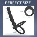 Anal Toys Anal Beads Dual Penetration Cock Ring, Couples Sex Toys Double Anal Dildo Strap On for Anal Play Pleasure & Vaginal Stimulation, Silicone Butt Plug Anal Hook Trainer with Penis Ring