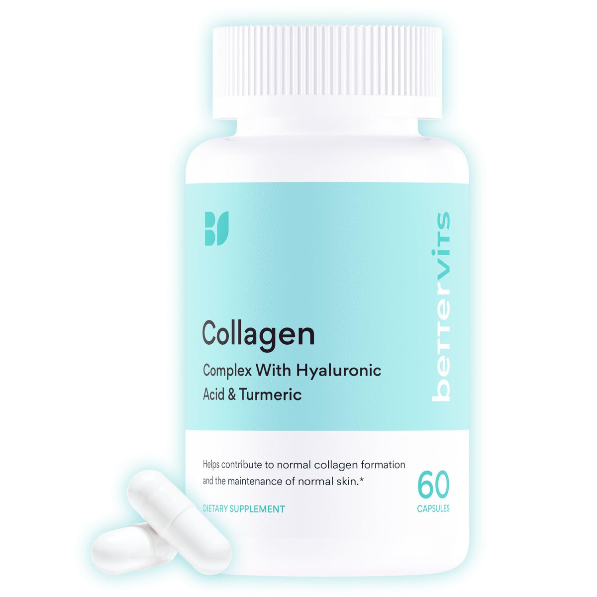 Bettervits Hydrolyzed Marine Collagen Peptides for Women, Men | 60 Capsules