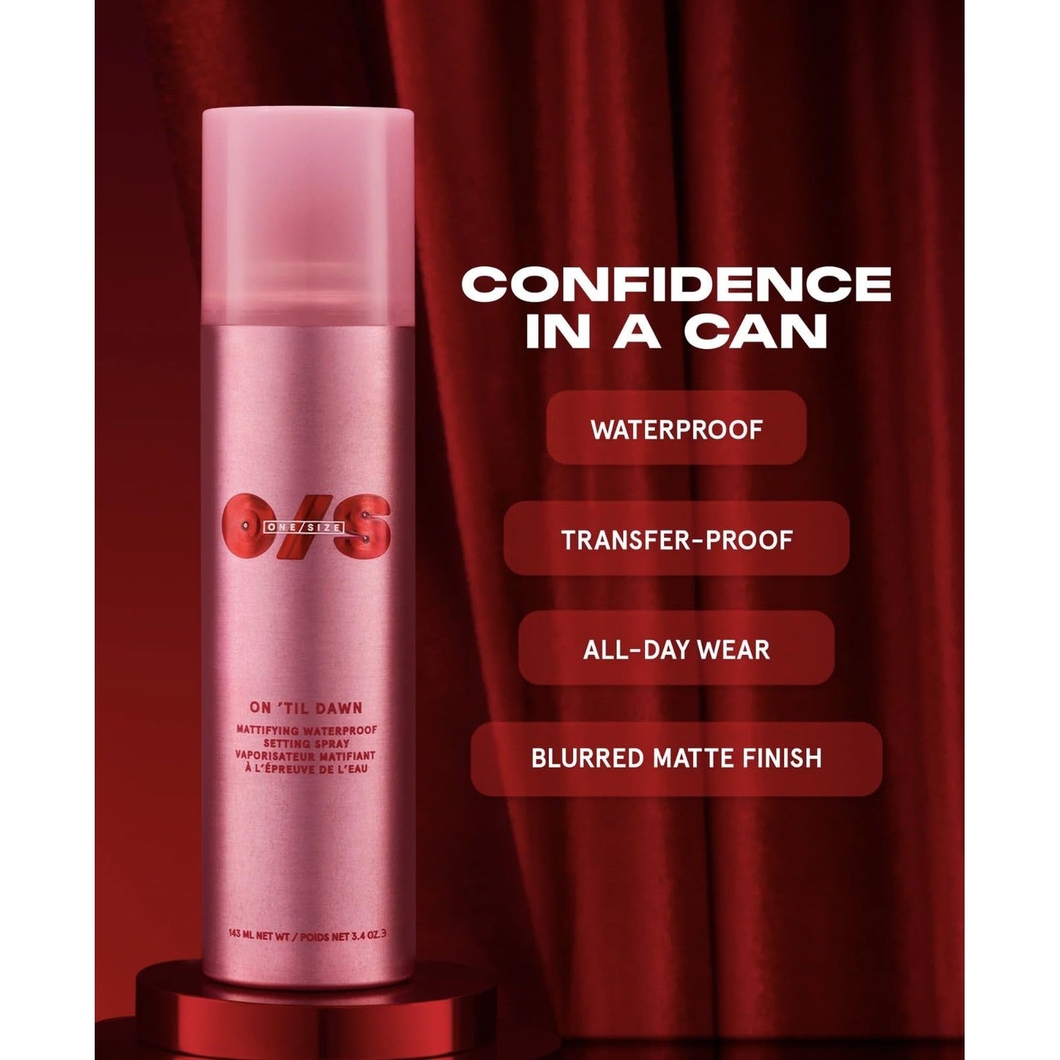 One Size On 'Til Dawn Mattifying Waterproof Setting Spray 3.4 oz / 143 mL