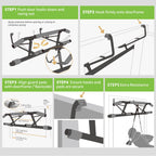 KAKICLAY New Upgrade Pull Up Bar for Doorway - Foldable Design & Space-Saving, Upto 440 Lbs Capacity, No Screwing or Slipping - USA Original Patent, Designed, Shipped, Warranty