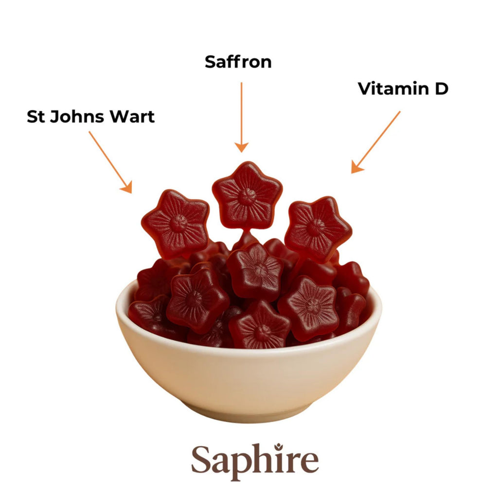 Saffron Gummies for Kids, Sugar-Free, 60 Gummies | Supports Mood, Calm & Focus, Saffron Extract, Passionflower, St. John's Wort & GABA, Sugar-Free, Gluten-Free, Vegan, Non-GMO