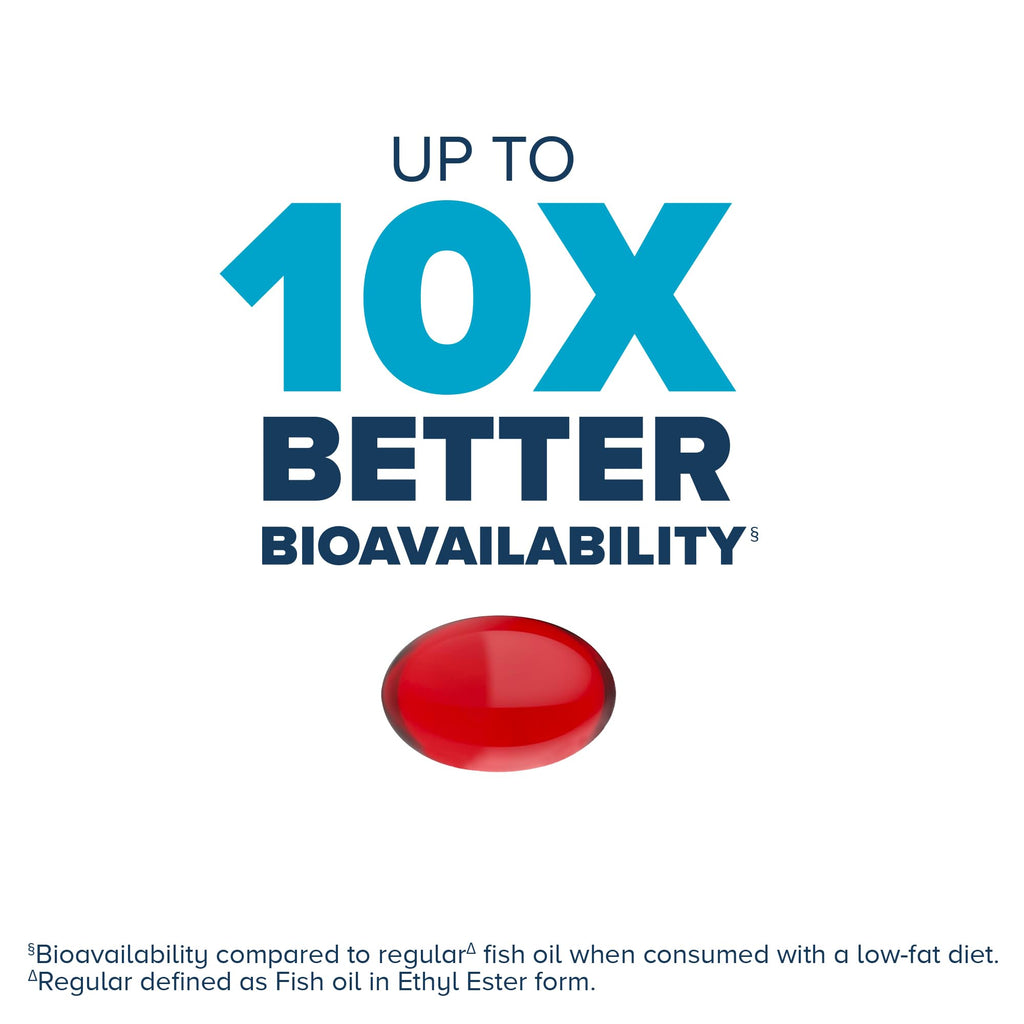 Qunol Advanced Omega-3 Krill & Fish Oil Complex, 250mg EPA & DHA, 90ct | 10x Better Bioavailability, High Absorption, One Pill Dose, Supports Brain, Eye, Heart and Joint Health; Gluten-Free