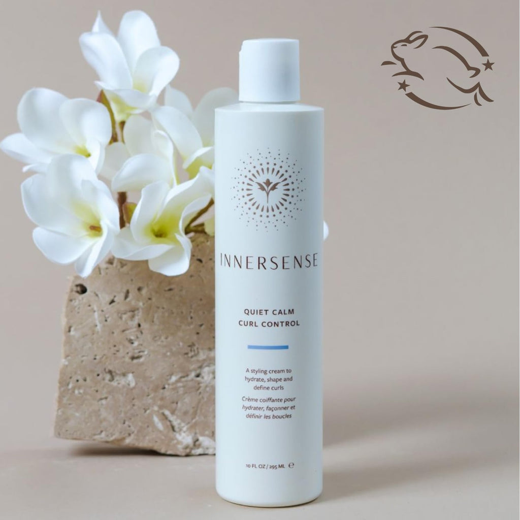 INNERSENSE Organic Beauty - Quiet Calm Curl Control Leave-In Cream (10oz) | Leave-In Curl Styler | Detangles, Tames Frizz + Defines Curls Without Weight | Non-Toxic, Cruelty-Free, Clean Haircare
