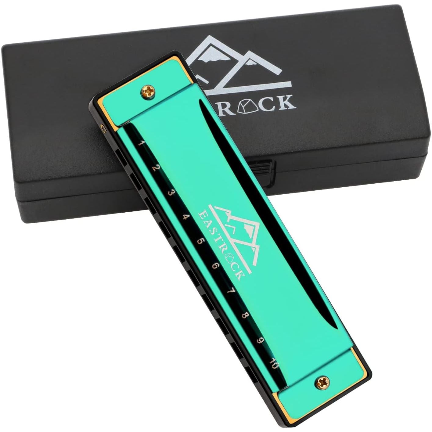 Buy now EastRock Blues Harmonica 24 Hole C Key with Case, Mouth Organ Harp, Diatonic Harmonica for Beginner, Adult, Kids, Professional, Students, Friends, Gifts Green at indiglob india