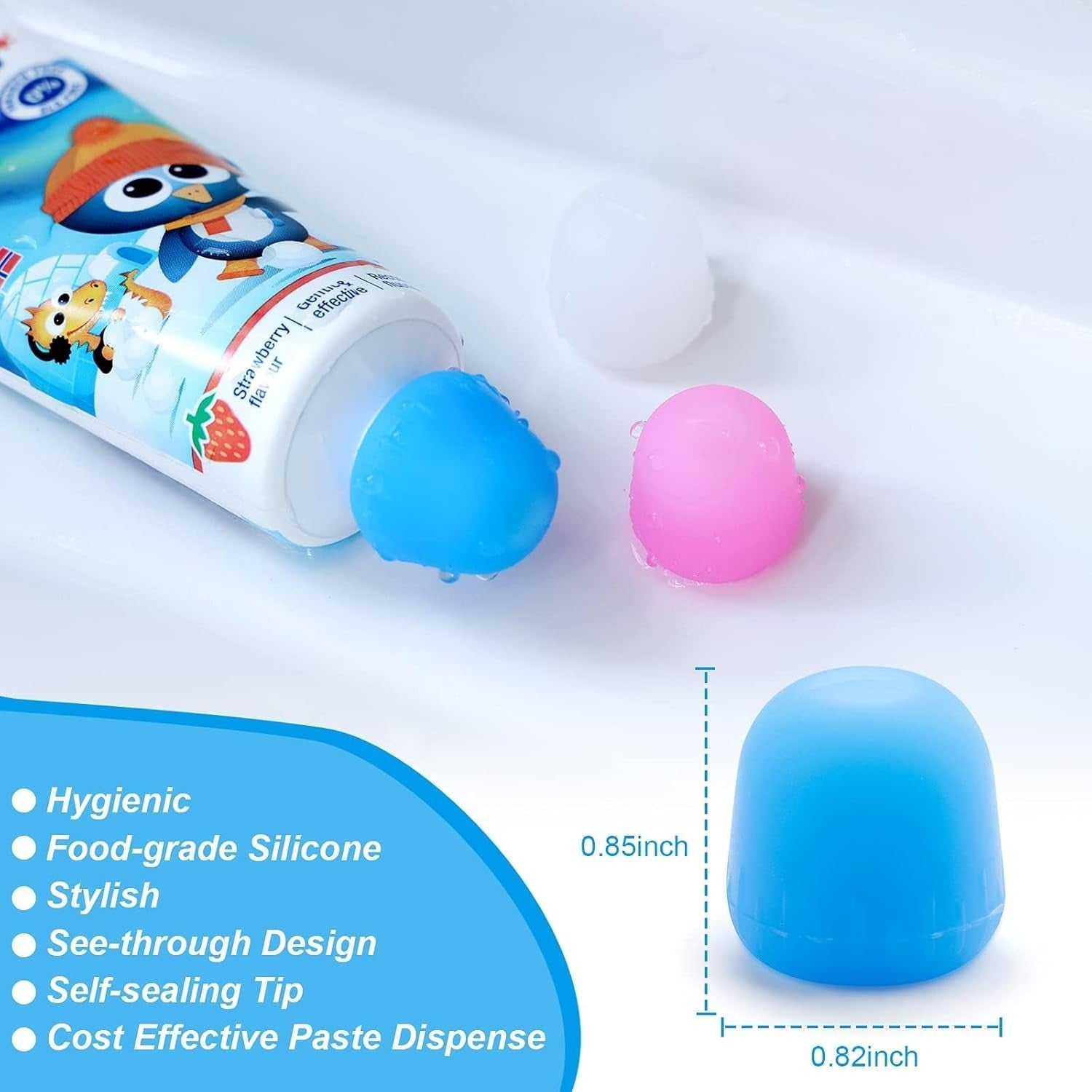 Buy now 6 Pack Silcone Toothpaste Cap, Tnvee Reusable Self Closing Toothpaste Squeezer Dispenser with Organizer Box for Kids and Adults in Bathroom, Hygiene No Mess No Waste at indiglob india