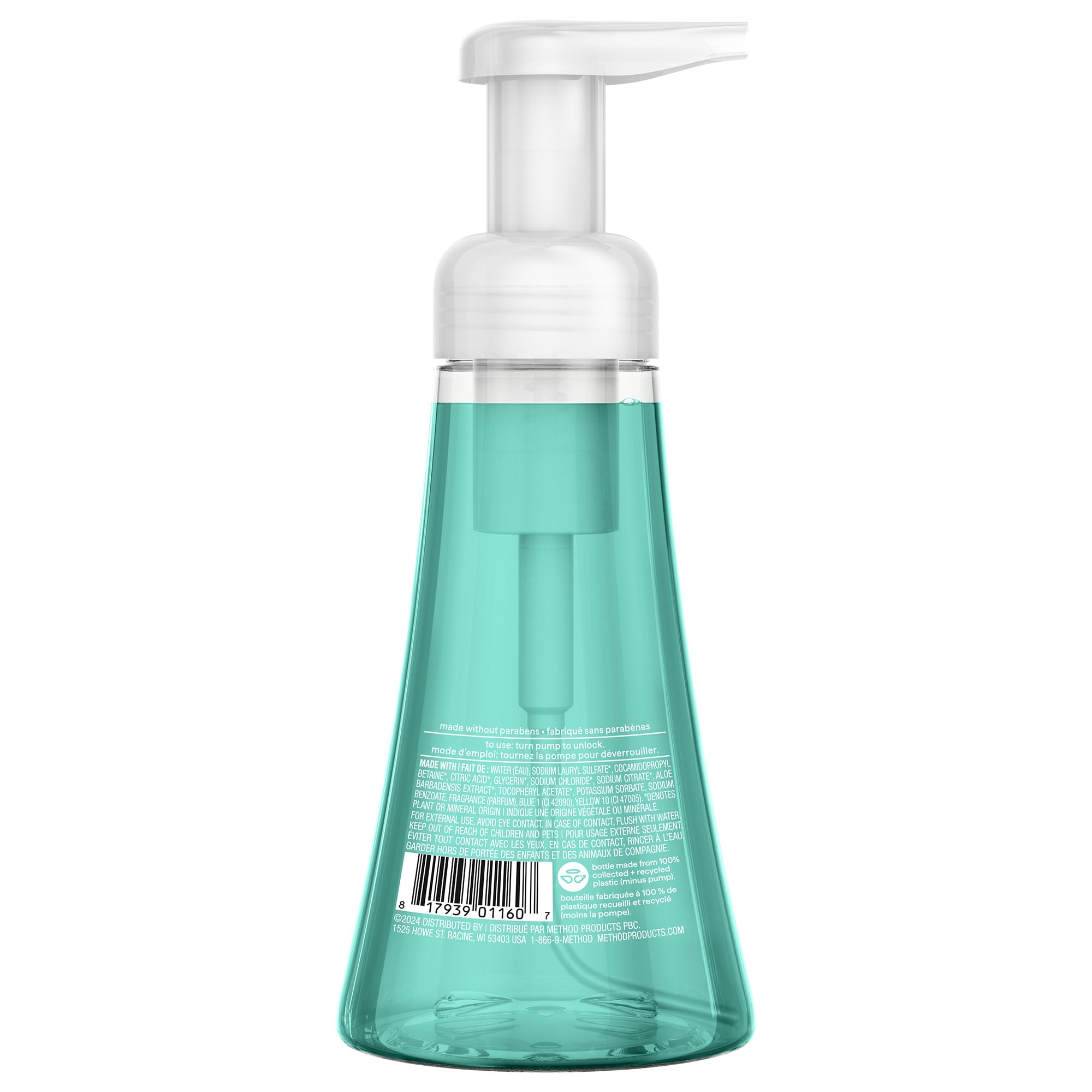 Method Foaming Hand Soap, Waterfall, Paraben and Phthalate Free, 10 Fl Oz (Pack of 1) | Hydrates & Softens Skin, Designed for Gentle Everyday Cleansing, With Notes of Water Lily and Sandalwood