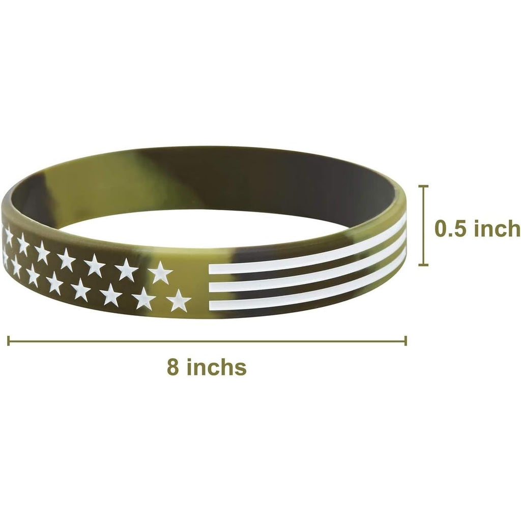 Buy now American Flag Rubber Bracelets Silicone Wristbands for Department,Officers,Veterans,American Patriots, Army fans Sport Fans Wearing and Special Gifts for Independence day,Parties,Events at indiglob india