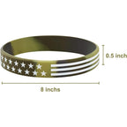 Buy now American Flag Rubber Bracelets Silicone Wristbands for Department,Officers,Veterans,American Patriots, Army fans Sport Fans Wearing and Special Gifts for Independence day,Parties,Events at indiglob india