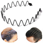 Buy now bodbop XINGZHE Metal Hair Band Men Headband Women's Fashion Hair Bands Elastic Stylish Sports Hairband Head Hoop with Non Slip Wavy Teeth, Black Default at indiglob india