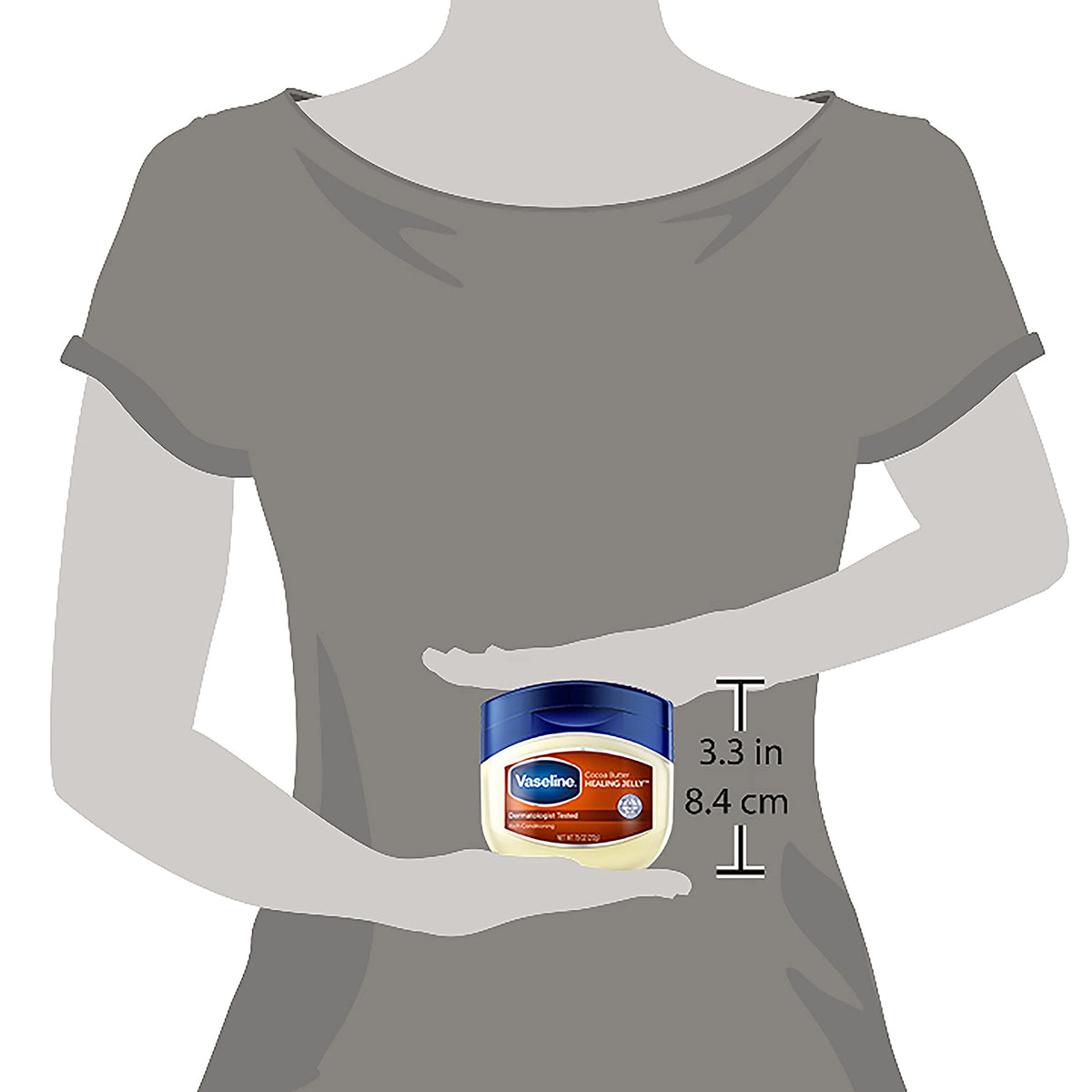 Vaseline Cocoa Butter Healing Jelly, Skin Protectant, 2-Size Variety Bundle