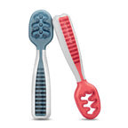Buy now NumNum Baby Spoons Set, Baby Essentials Pre-Spoon GOOtensils for 6+ Months, First Stage Self-Feeding Spoons for Baby Led Weaning (BLW), Silicone Toddler Utensils, BPA-Free, 2 Pack Gray/Green at indiglob india