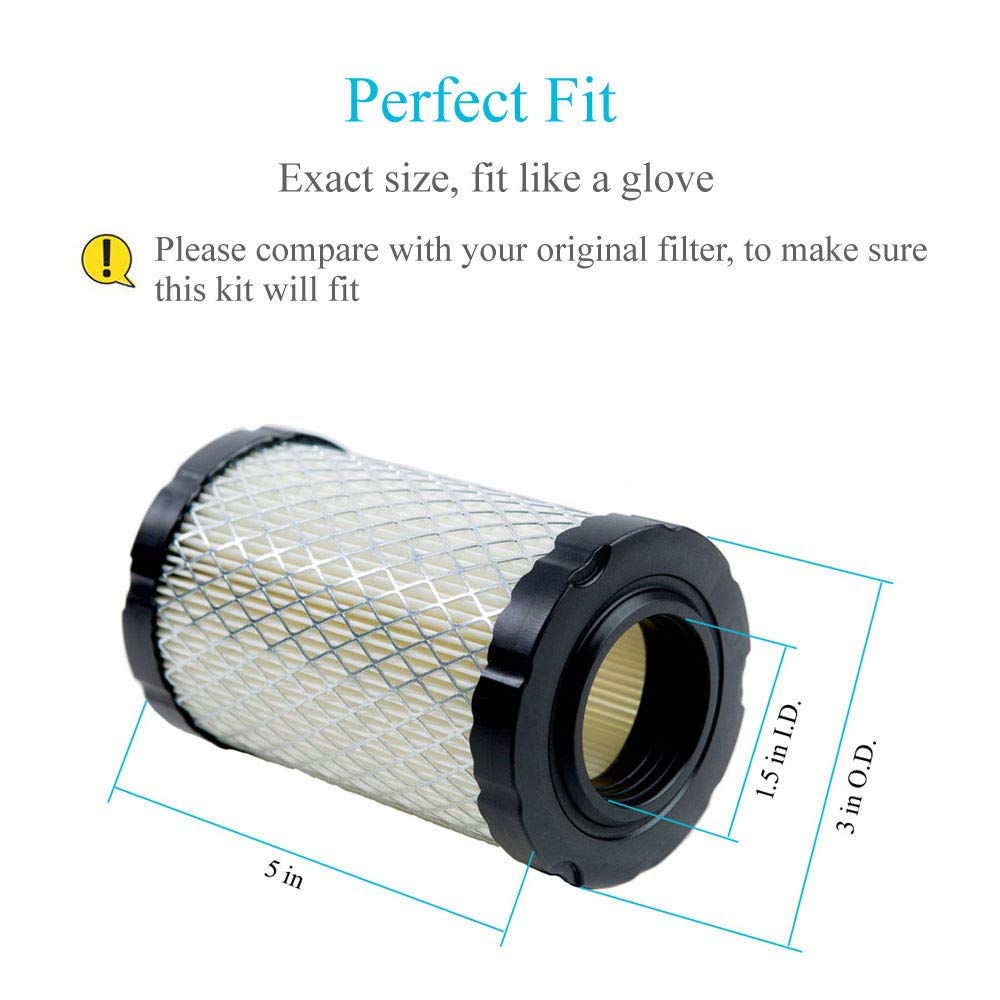 HOODELL 2 Pack 796031 Air Filter + Pre Cleaner Compatible with 591334 594201 797704, Husqvarna YTH22V46, John Deere D100, Pro Performance for Lawn Tractor and More