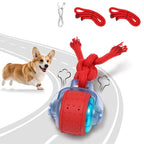 Dog Toys Interactive Rolling Ball with Rope, Motion-Activated