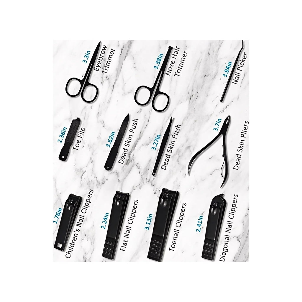MINKINH Manicure Set Professional Nail Clipper Kit-26 Pieces, Brown | Stainless Steel Manicure Kit, Nail Care Tools with Travel Case for Men & Women, Hand & Foot Care, Gift for Family & Friends