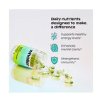wholier Multi for Plant Based People Vegan DHA Omega 3 B12 Iron 60 Capsules