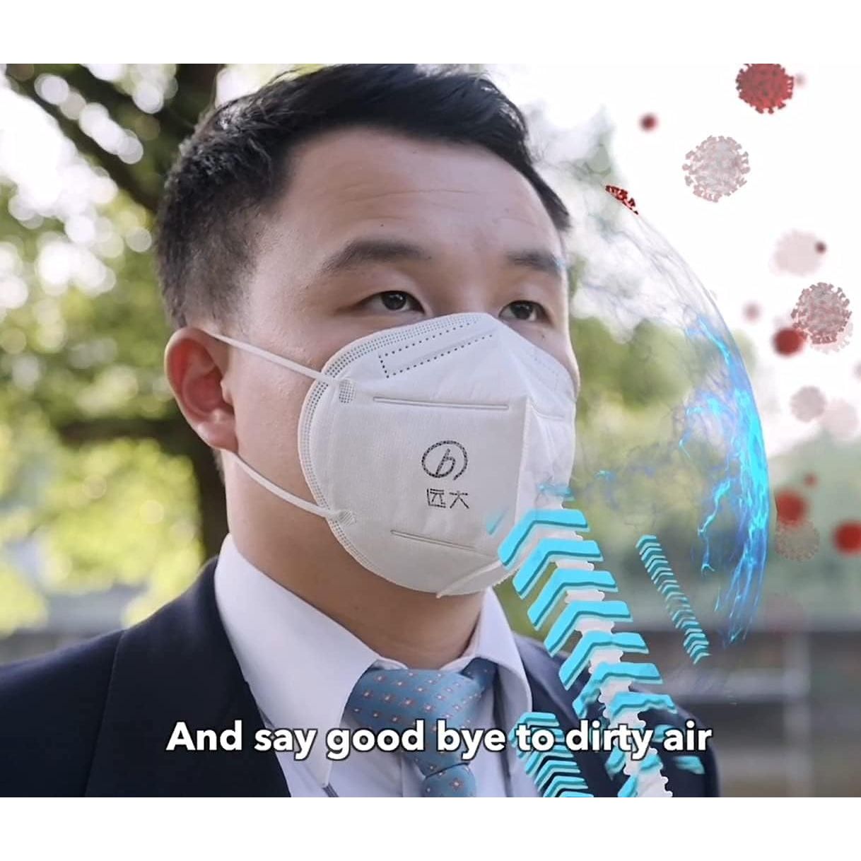 Buy now BROAD Breathe Easier AirPro Mask Rechargeable Reusable Air Purifying Respirator with a HEPA Filter at indiglob india