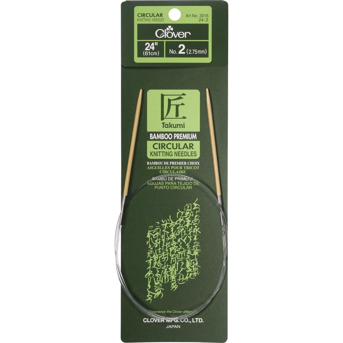 Buy now Clover Takumi Bamboo Circular 24-Inch Knitting Needles, Size 11 (3016/24-11) US 2 (2.75mm), 24 Inches at indiglob india