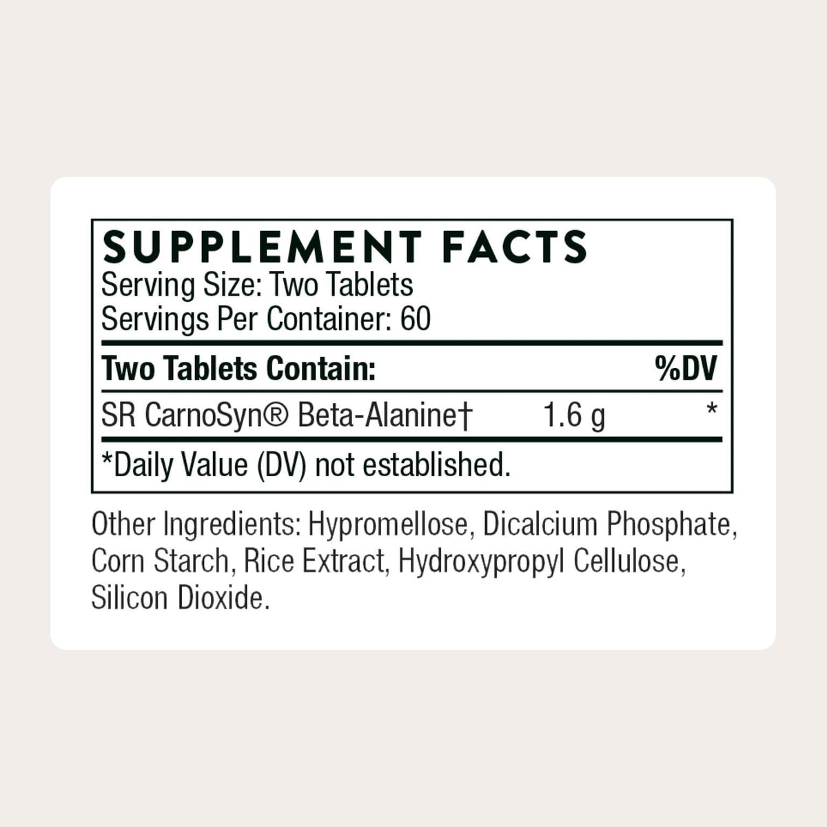 THORNE Beta Alanine-SR, Sustained Release Beta-Alanine, 120 Tablets