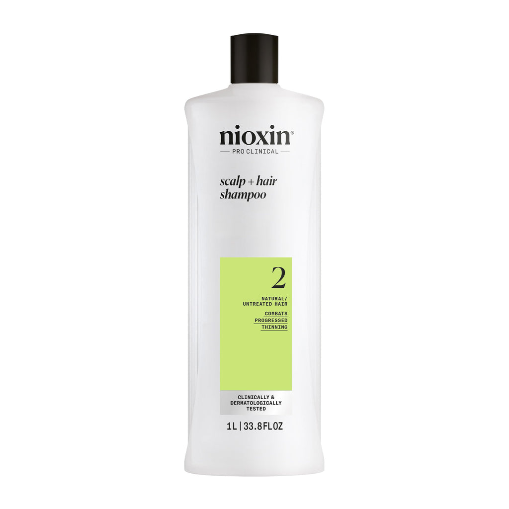 NIOXIN System 2 | Scalp Care | Shampoo | Hair Thickening | For Natural Hair | Scalp Health | For Natural Hair with Progressed Thinning | Cleanse & Boost Hair Density with Niacinamide & Biotin