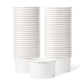MATICAN Paper Ice Cream Cups - 50-Count 5.5-Oz Disposable Dessert Bowls for Hot or Cold Food, 5.5-Ounce Party Supplies Treat Cups for Sundae, Frozen Yogurt, Soup, White