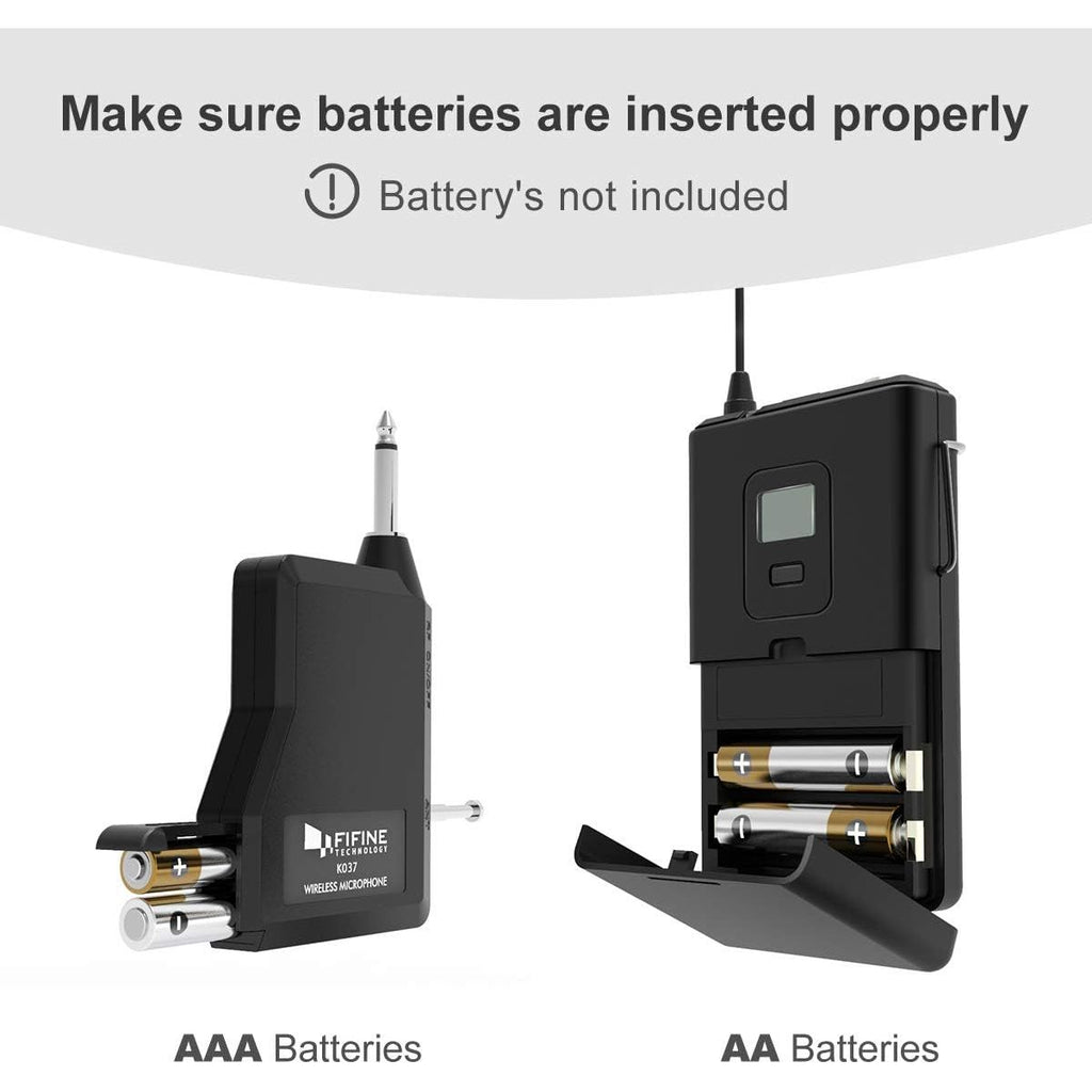 Buy now FIFINE Wireless Microphone System, Wireless Microphone set with Headset and Lavalier Lapel Mics, Beltpack Transmitter and Receiver,Ideal for Teaching, Preaching and Public Speaking Applications-K037B at indiglob india